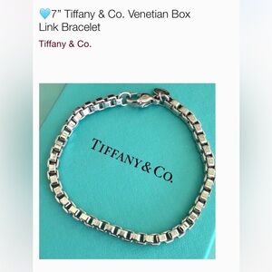 🩵7” Tiffany & Co. Venetian Box Link Bracelet